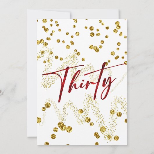 Turkse liefdesRozen 30e verjaardag uitnodiging (Achterkant)