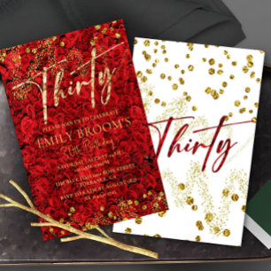 Turkse liefdesRozen 30e verjaardag uitnodiging