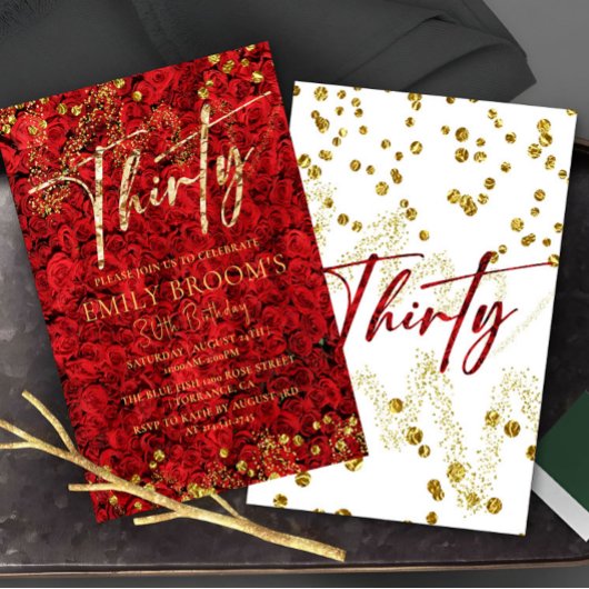Turkse liefdesRozen 30e verjaardag uitnodiging
