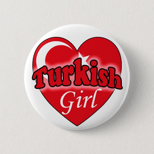 Turkse Meisje Ronde Button 5,7 Cm (Voorkant)
