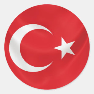 Turkse nationale vlag ronde sticker