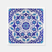 Turkse Ottomaanse Iznik Indigo Feest Tafelservies Servet (Voorkant)