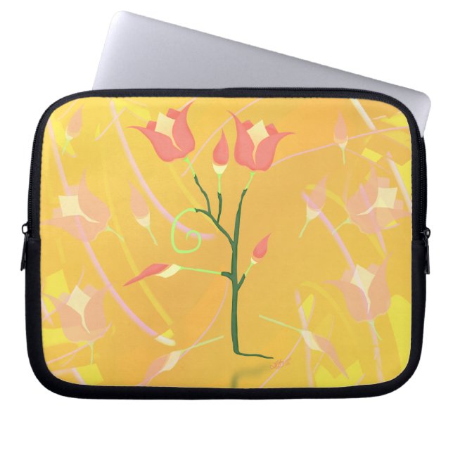 Turkse papaver laptop sleeve (Voorkant)