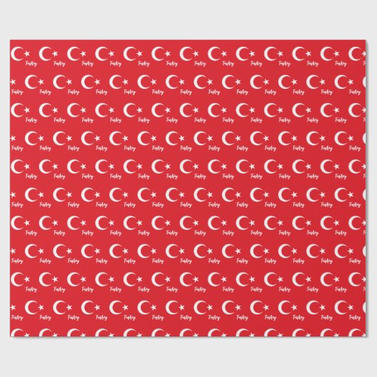 Turkse rappelpapier, Turkse vlag patriottisch Cadeaupapier (Vlak)