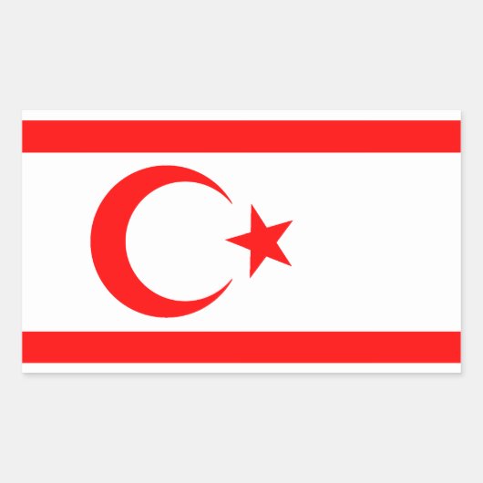 Turkse Republiek Noord-Cyprus Rechthoekige Sticker (Voorkant)