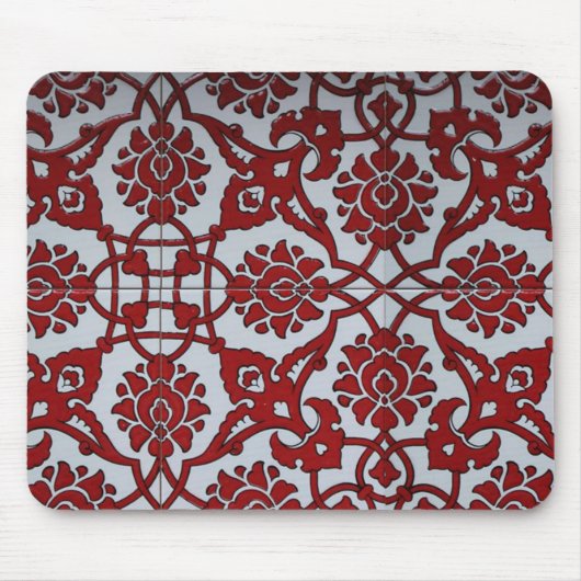 Turkse rode keramische flora muismat (Voorkant)