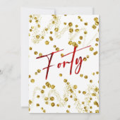 Turkse Rozen 40e verjaardag Veertig uitnodiging (Achterkant)