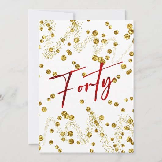 Turkse Rozen 40e verjaardag Veertig uitnodiging (Achterkant)