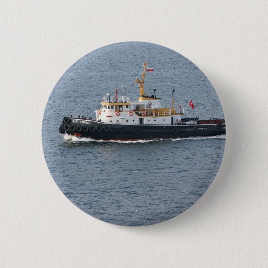 Turkse sleepboot in Istanbul Ronde Button 5,7 Cm (Voorkant)