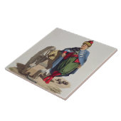 Turkse soldaat uit 'Costumes of the Dious Nat' Tegeltje (Zijkant)