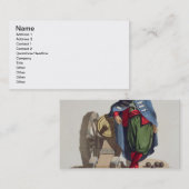 Turkse soldaat uit 'Costumes of the Dious Nat' Visitekaartje (Voorkant / Achterkant)