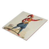 Turkse soldaat uit 'Costumes of the Various Nat' Tegeltje (Zijkant)