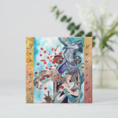 TURKSE SPROOKJE ,helder rood blauw geel glinsteren Kaart (Staand voorkant)