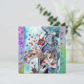 TURKSE SPROOKJE ,helder rood blauw paars glinstere Kaart (Staand voorkant)