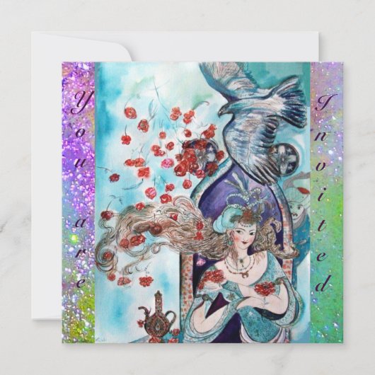 TURKSE SPROOKJE ,helder rood blauw paars glinstere Kaart (Voorkant)