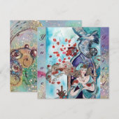 TURKSE SPROOKJE ,helder rood blauw roze glitters Kaart (Voorkant / Achterkant)