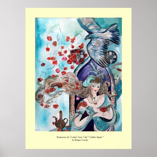 TURKSE SPROOKJE / PRINSESS,RODE ROZEN EN HAVIK POSTER (Voorkant)