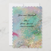 TURKSE SPROOKJE Teal Blauwe Gouden Glitters Kaart (Achterkant)