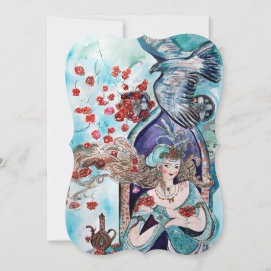 TURKSE SPROOKJE Teal Blauwe Gouden Glitters Kaart (Voorkant)