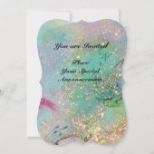 TURKSE SPROOKJE Turkoois Goud Glitters Kaart (Achterkant)