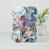 TURKSE SPROOKJE Turkoois Goud Glitters Kaart (Staand voorkant)