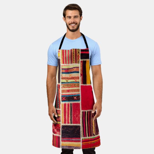 Turkse tapijt Patchwork Handgemaakte Textuur Schort (Gedragen)