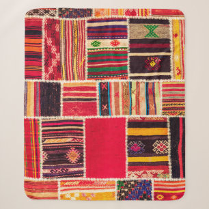 Turkse tapijt Patchwork Handgemaakte Textuur Sherpa Deken