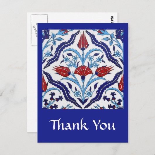 turkse tegel dank u Briefkaart (Voorkant / Achterkant)