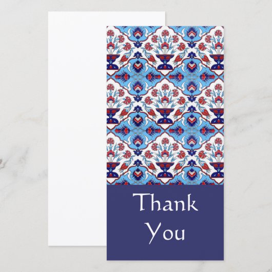 Turkse tegel - Hartelijk dank Bedankkaart (Voorkant / Achterkant)
