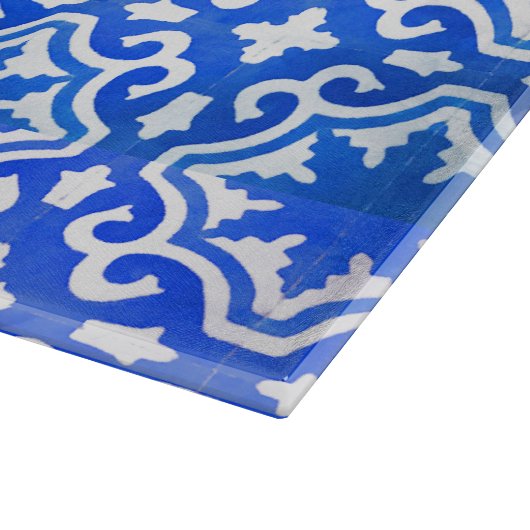 Turkse tegel in blauw en wit snijplank (Hoek)