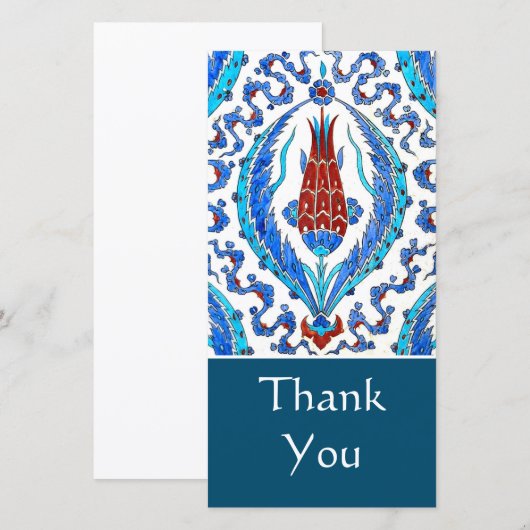Turkse tegel met tulp Hartelijk dank Bedankkaart (Voorkant / Achterkant)