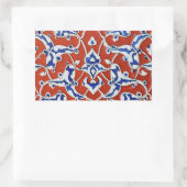 Turkse tegels voor florale bloeding rechthoekige sticker (Tas)