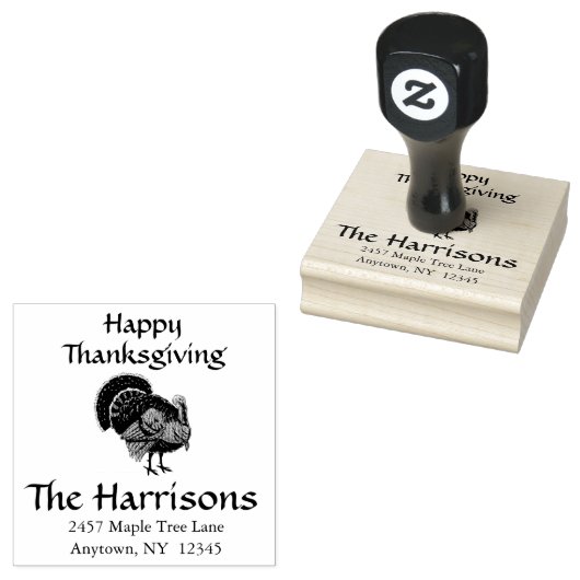 Turkse Thanksgiving Design Address Art Stamp Rubberstempel (Gestempeld)