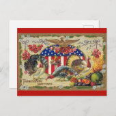 -Turkse Thanksgiving Groeten Patriottisch Briefkaart (Voorkant / Achterkant)