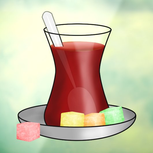 Turkse Thee en Turkse Delight Raamsticker (Vel 3)