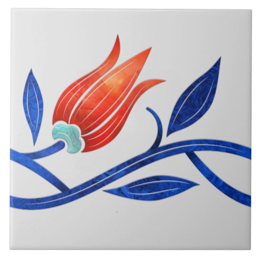 Turkse tulp Naadloze Grens Tegeltje (Voorkant)