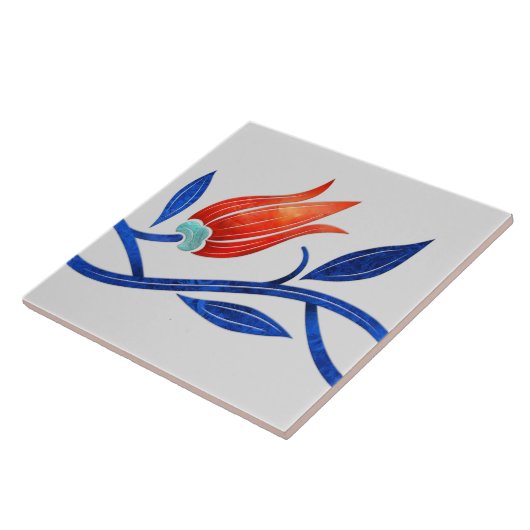 Turkse tulp Naadloze Grens Tegeltje (Zijkant)