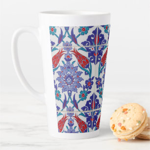 Turkse Tulp Oriëntaalse Arabesque Bloemrijke Visue Latte Mok