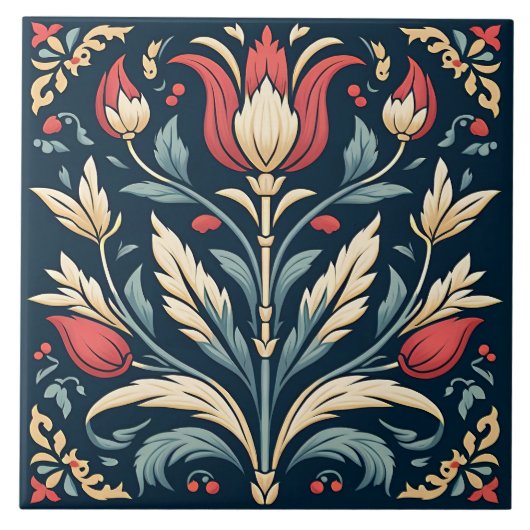 Turkse tulp Ottomaans geïnspireerd Tegeltje (Voorkant)