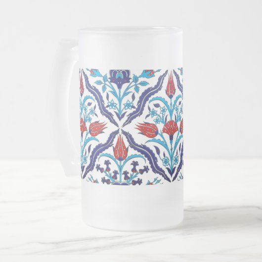 Turkse tulpen Mok van geglazuurd glas (Voorkant links)