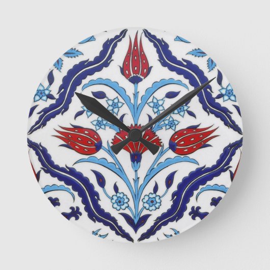 Turkse tulpenmuur ronde klok (Voorkant)