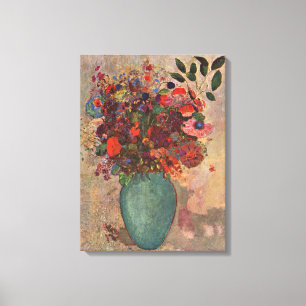 Turkse vaas door Odilon Redon, Vintage bloemen kun Canvas Afdruk