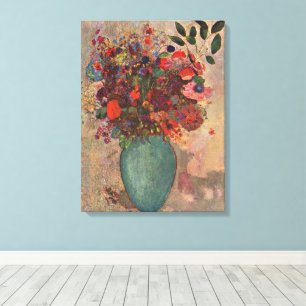 Turkse vaas door Odilon Redon, Vintage bloemen kun Canvas Afdruk