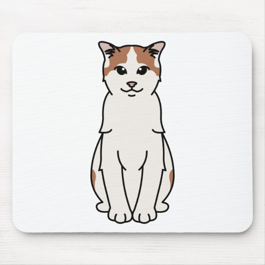 Turkse Van Cat-Cartoon Muismat (Voorkant)