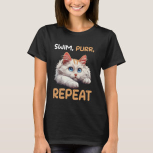 Turkse Van ZWEM SNOR HERHALEN Zwemmende Kat Turkse T-shirt