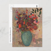 Turkse Vase door Odilon Redon,  bloemen Kunst Briefkaart (Voorkant / Achterkant)