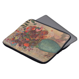 Turkse Vase door Odilon Redon,  bloemen Kunst Laptop Sleeve