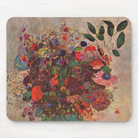Turkse Vase door Odilon Redon, bloemen Kunst Muismat (Voorkant)