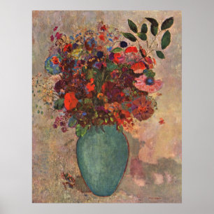 Turkse Vase door Odilon Redon,  bloemen Kunst Poster