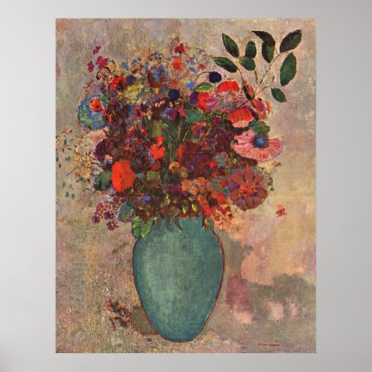 Turkse Vase door Odilon Redon,  bloemen Kunst Poster (Voorkant)